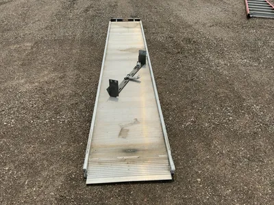 Used Aluminum Ramp for Box Truck, approx. 13’8” long x 26-1/4” wide, 24” wide between side, comes wi...
