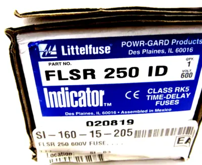 NEW LITTELFUSE FLSR-250-ID RK5 TIME DELAY FUSE FLSR250ID