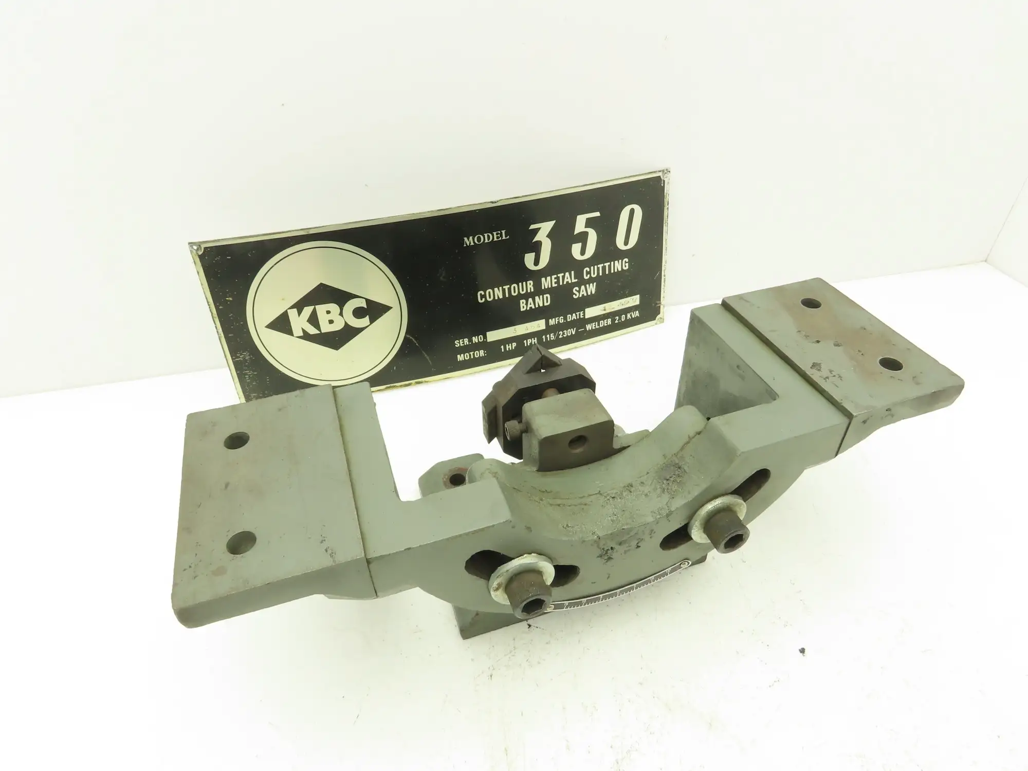KBC Band Saw Table Base w Blade Guide Adjustable Angle off 350 Metal Band Saw