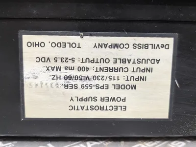Devilbliss Ransburg EPS-559 Electrostatic Power Supply Control Module Used