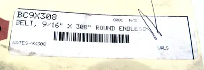 NEW GATES 9 X 308 RE BELT ROUND ENDLESS BELT 88203472 9X308REBELT