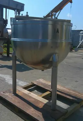 SPC7585  Kettle 200 gallon Groen hemispherical bottom kettle, 90 psi psi jacket rating, Stainless Steel