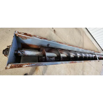 Used 5HP Mild Steel Incline Industrial Screw Auger Conveyor - 16" Dia. X 24'L