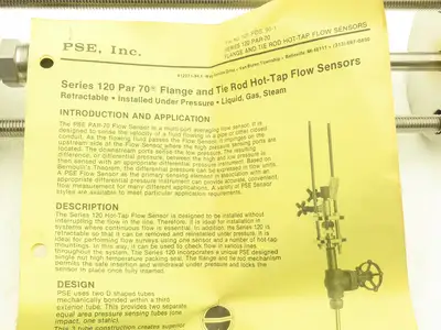 PSE Series 120 PAR 70 Stainless Steel Hot Tap Flow Sensor Flange Tie Rod 3/4"NPT