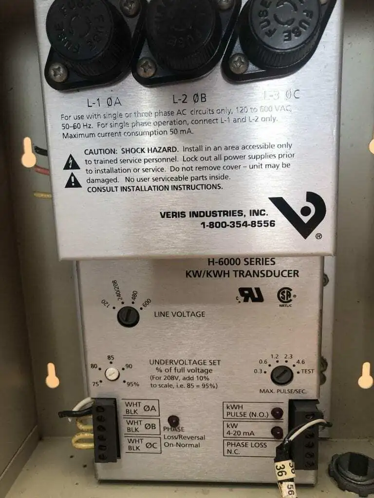 VERIS Industries H-6000 Series KW / KWH Transducer 120/240/208/480/600V