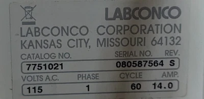 USED LABCONCO 3950301