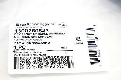 NEW WOODHEAD 1300250543 CABLE ASSY. DND99A-M010