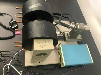 LAKE SHORE Electromagnets on stand with 2.5''thick x5.5'' dia  WITH 110 CURRENT