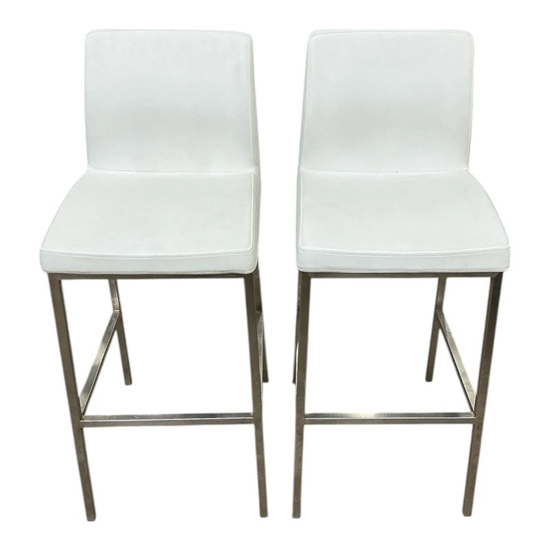 2 White Pub Stools