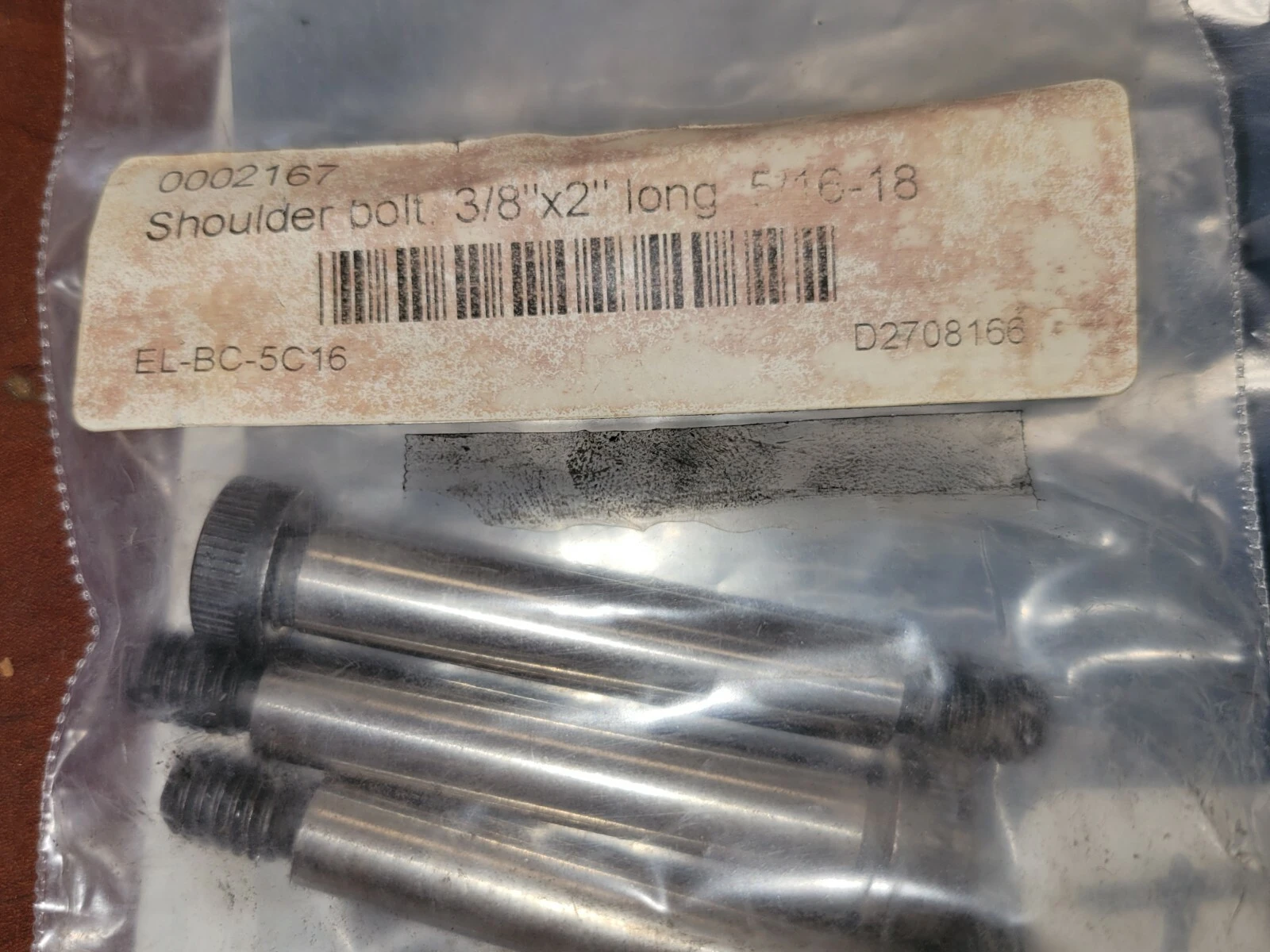 Lot of 3  Hex Shoulder Bolts 3/8" x 2" long 5/16-18