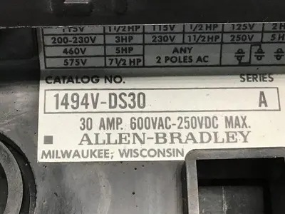 USED ALLEN BRADLEY 1494V-DS30 SER A