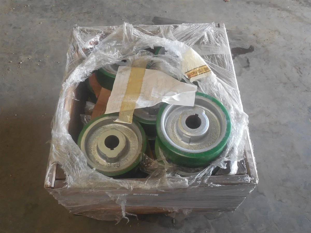 Qty 16 Rapistan ADIKZ 8" X 3" Conveyor Wheels Adiprene Covered Steel New