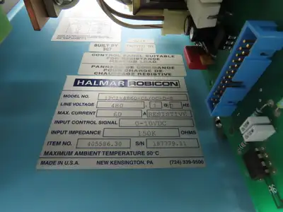 Halmar Robicon 1PCI-4860-CL/OC-D-8 PreHeater Power Controller 480VAC 1Ph 60Hz
