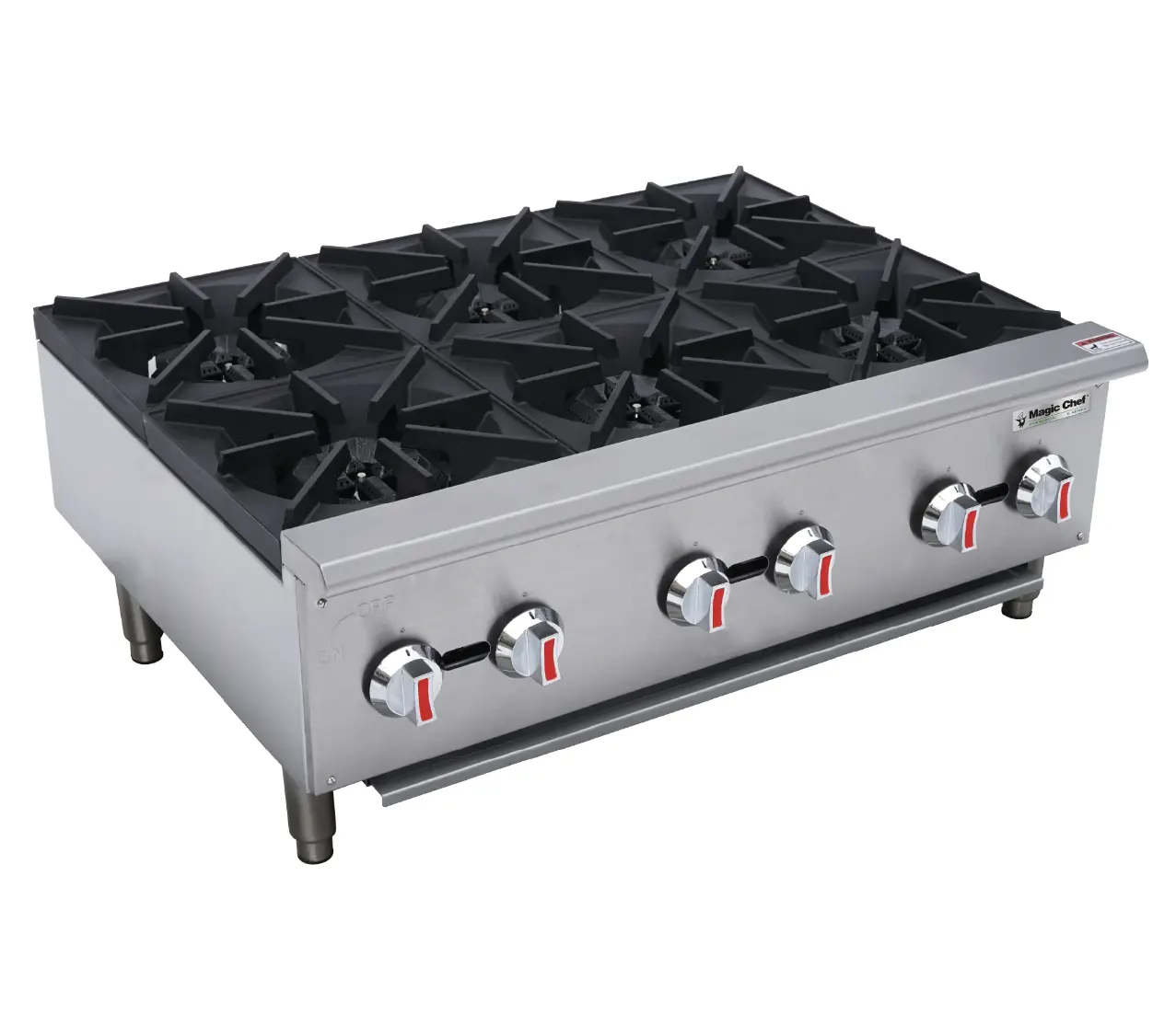 Magic Chef 36 IN. COMMERCIAL 6-BURNER COUNTERTOP GAS HOTPLATE IN STAINLESS STEEL