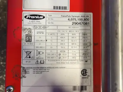 USED FRONIUS TRANSPULS SYNERGIC 4000 MV