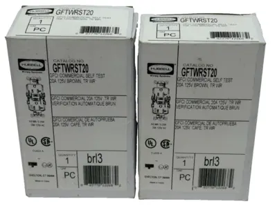 LOT OF 2 HUBBELL GFTWRST20 RECEPTACLE 20A 125V