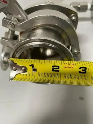 USED STAINLESS STEEL COLUMN W/ 2" SANTRIX 96 PSIG RUPTURE DISC & PRESSURE GAUGE