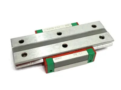 USED HIWIN LINEAR GUIDEWAY BLOCK AND RAIL, 1-BLOCK, 100MM RAIL