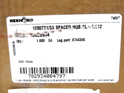 NEW REXNORD 0744345 SPACER HUB 1080T31/35
