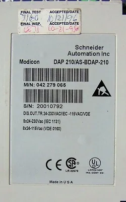 AEG Modicon DAP 210 / AS-BDAP-210 Output Module 042 279 065 Rev. E Used