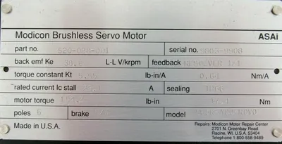 NEW MODICON S20-088-001 SERVO MOTOR S20088001 S63K-A00-R0V0