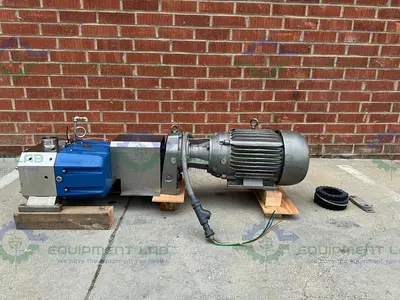 USED IDEX WRIGHT FLOW / VIKING S4S DURALOBE ROTARY LOBE PUMP  W/ 15 HP MOTOR