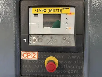 125 HP ATLAS COPCO AIR COMPRESSOR MODEL GA90VSD MANUFACTURED 2019