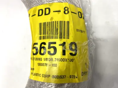 USED NYLOBRADE PVC TUBING 1/8" ID X .315" OD SHELFWARE CUT TO 50'