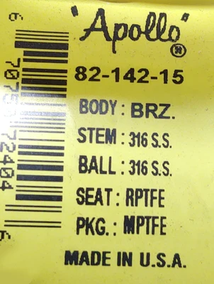 NEW Apollo Valves 82-142-15