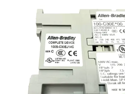 Allen Bradley 100S-C30EJ14C Ser. C Guardmaster 30A Safety Contactor