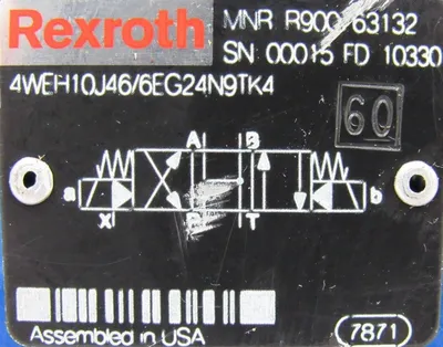 USED REXROTH 4WEH10J46/6EG24N9TK4 CONTROL VALVE 4WEH10J466EG24N9TK4 R900561288