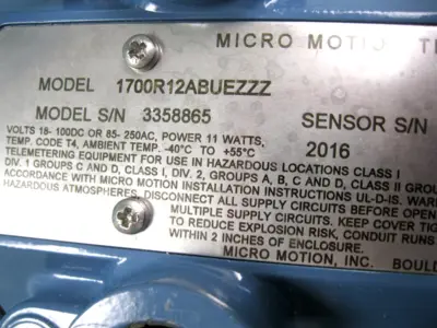 USED Micro Motion 1700 R12 AB UEZZZ