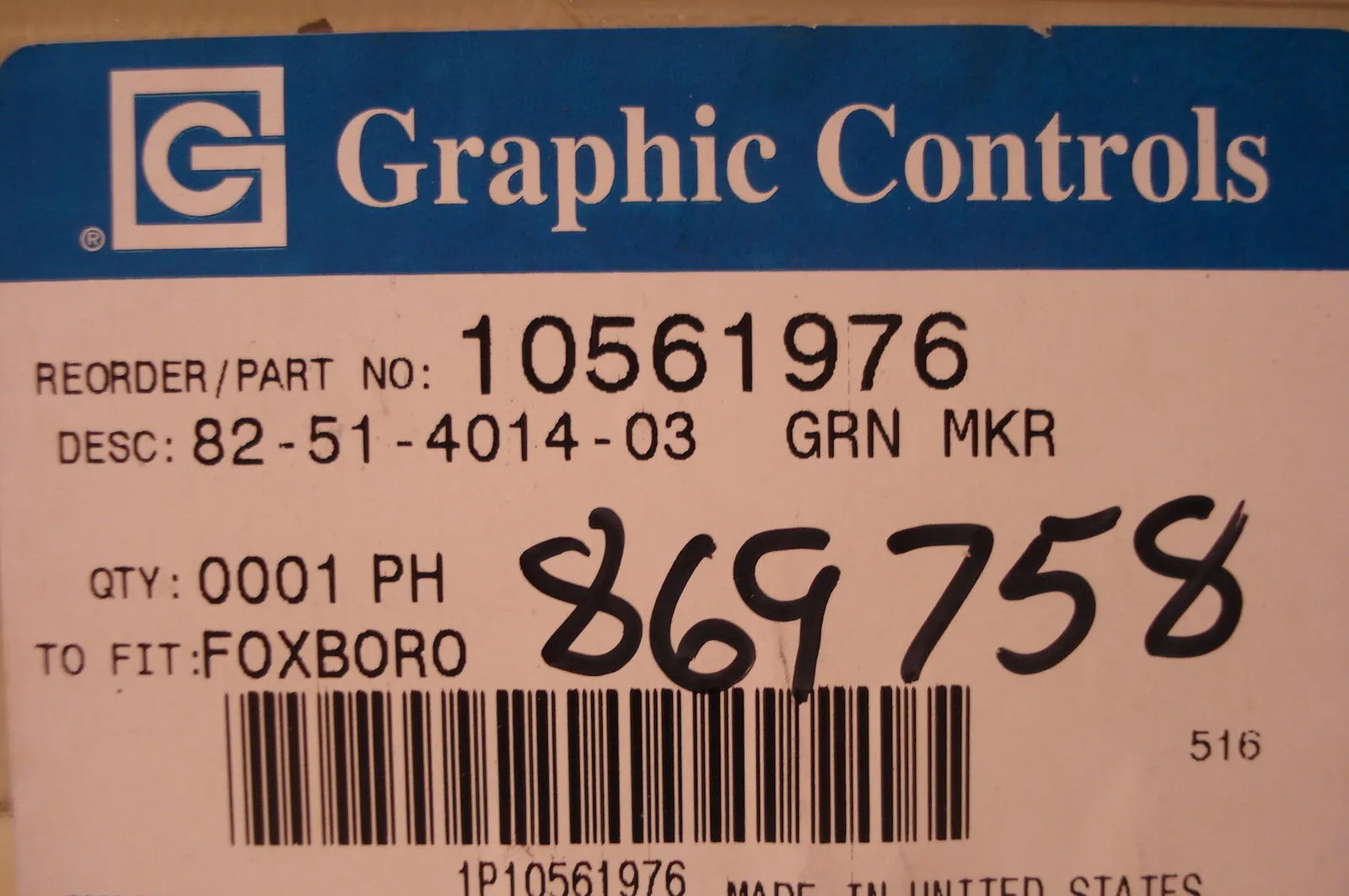 NEW GRAPHIC CONTROLS SERIES 51 GREEN MARKER 82-51-4014-03 3 PACK