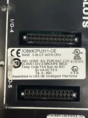 Ge Fanuc 5-Slot Base IC693CPU311-CE Base 5-Slot (5.4.3)