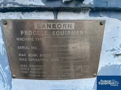 USED Sanborn 32" x 20" Sanborn Basket Centrifuge, Hastelloy C-276