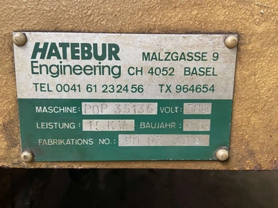 HATEBUR CNC Press Brake, in good working condition, visible under power