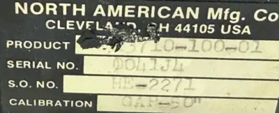 USED NORTH AMERICAN MFG. H13710-100-01 DIGITAL SENSING SYSTEM H1371010001
