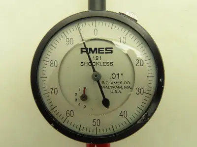 Ames 121 Shockless Inspection Gauge Dial Indicator 1/2" Stroke Measures to .01"