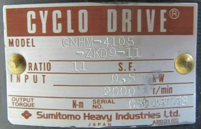NEW MITSUBISHI HC-SFS52G1H MOTOR CYCLO DRIVE CNHM-4105-ZKD9-11 RATIO 11:1