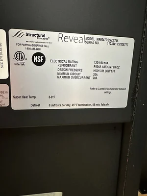 130-0201 Structural Concepts NR6047RSSV 60" Self Contained Self Service Cooler