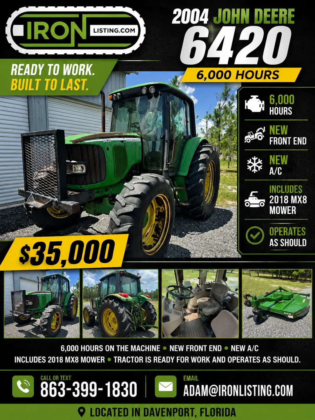 Used 2004 JOHN DEERE 6420 Tractors & Trailers Pennsylvania US | Iron Listing #1326612