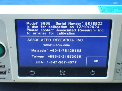 Used ASSOCIATED RESEARCH 3865 High Voltage Testers Ohio US | HGR 24 #782605