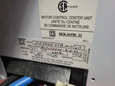 USED SQUARE D MODEL 6