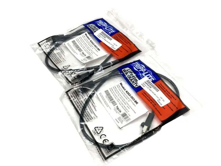 Used TRIPP LITE SHIELDED ETHERNET PATCH CABLE 7' BLACK RJ45 M/M LOT OF 2 Cable & Wire Michigan US | Maverick Industrial Sales #1091413