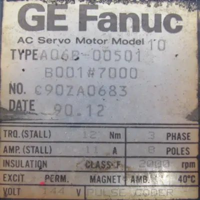 REFURBISHED FANUC A06B-00501-B001#7000 SERVO MOTOR A06B0501B0017000