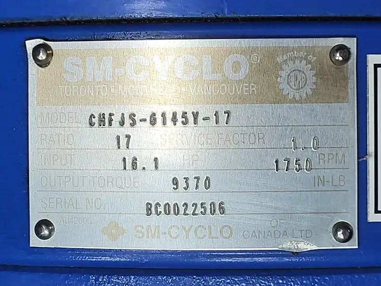 New | in-Stock SM-CYCLO CHFJS-6145Y-17 Gearboxes British Columbia CA | Lenmark #268280