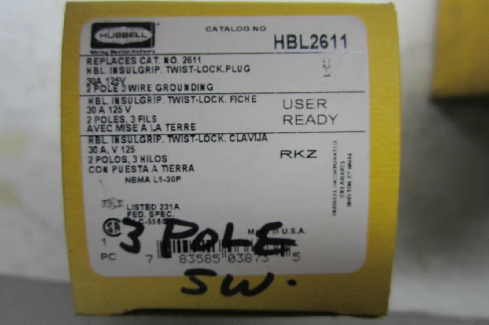 2 NEW HUBBELL HBL2611 CONNECTOR