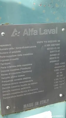 USED ALFA LAVAL VNPX 710 SGD34G-50