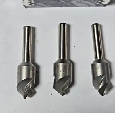 Schrillo 1/2" High Speed Steel Countersink 100 Degree #1016 USA Lot of 3