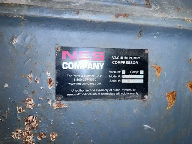 Used NES _UNKNOWN_ Vacuum Pumps Minnesota US | Peak Machinery, Inc. #284999